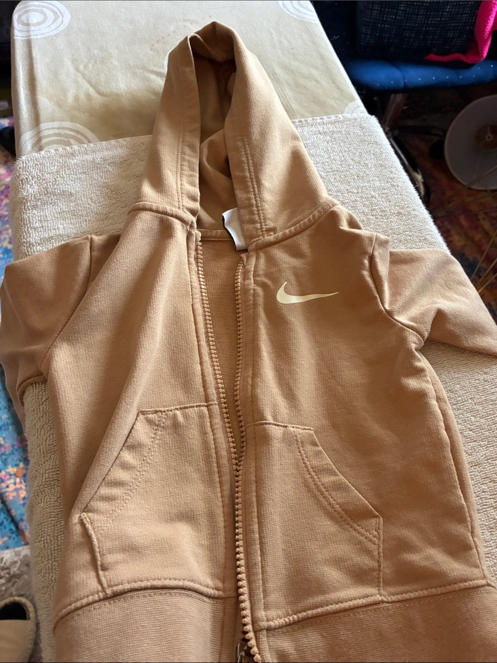 Nike Kids Hooded Zip Jacket in Camel